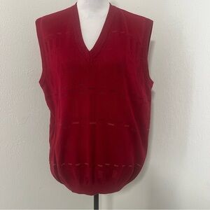 Vintage 90’s Gianni M by Hajo Men’s V-Neck Sleeveless Sweater Size 52/54 Maroon
